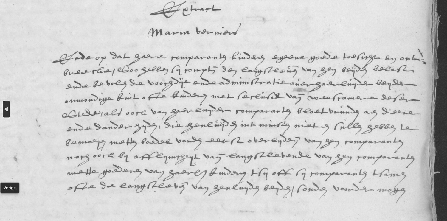 Weesboek Dordrecht, folio 64, oktober 1625, extract testament François van Akerlaeck en Maria Verniers, blad 1