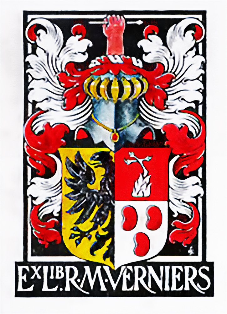 Ex libris R.M. Verniers, handgetekend door Karel van den Sigtenhorst