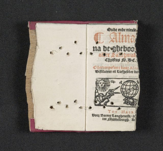 Tweede fragment van de Middelburgse Almanach van Abraham Verniers, 1603